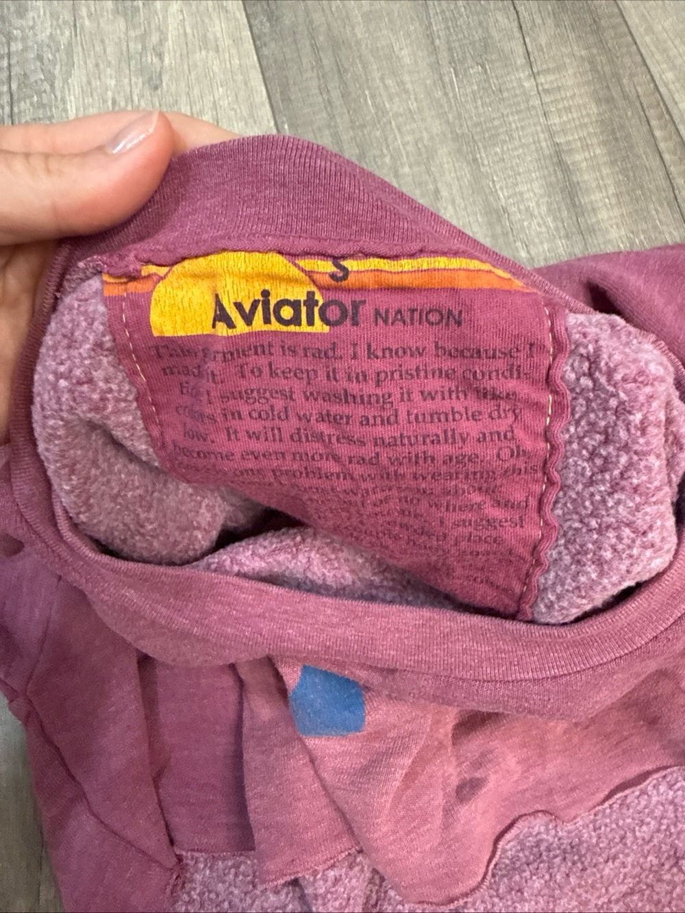 Aviator Nation Pink Cropped Sweatshirt - Picture 3 of 5